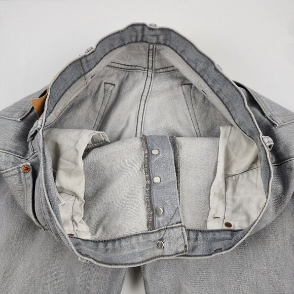 LEVIS 501 Jeans Mens 40x30 Red Tab Button Fly Gray Straight Leg - Picture 5 of 11